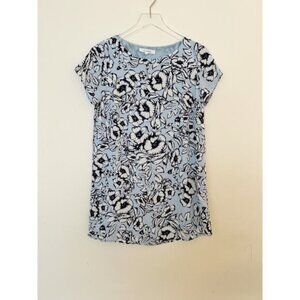 Olivaceous Blue Giant Floral Shift Dress Size Small